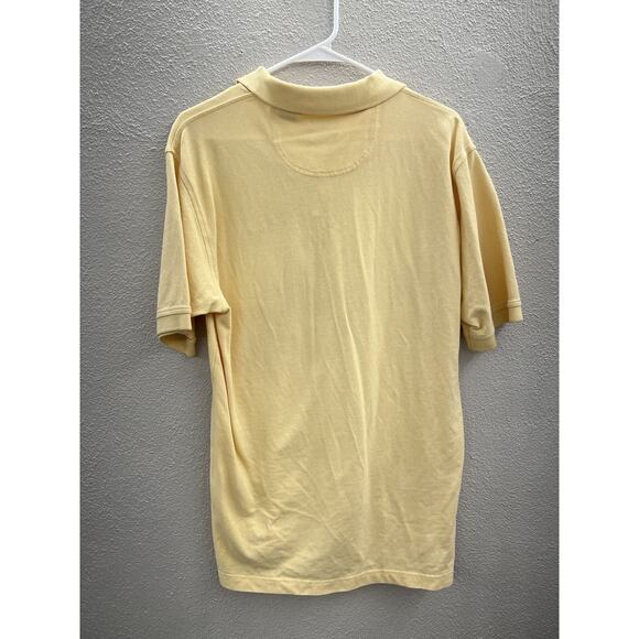 Mens IZOD Polo Shirt Size Medium Silk Yellow Short Sleeve - Picture 8 of 12